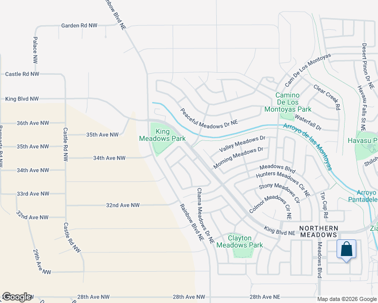 map of restaurants, bars, coffee shops, grocery stores, and more near 3513 Morgan Meadows in Rio Rancho