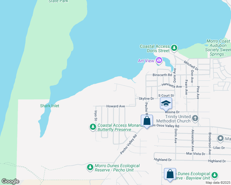 map of restaurants, bars, coffee shops, grocery stores, and more near 1996 Nevada Court in Baywood-Los Osos
