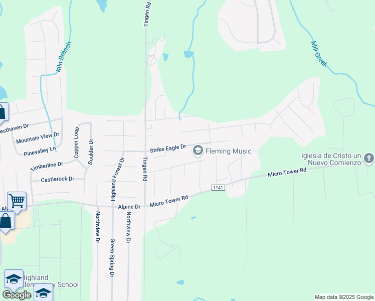map of restaurants, bars, coffee shops, grocery stores, and more near 196 Strike Eagle Drive in Broadway