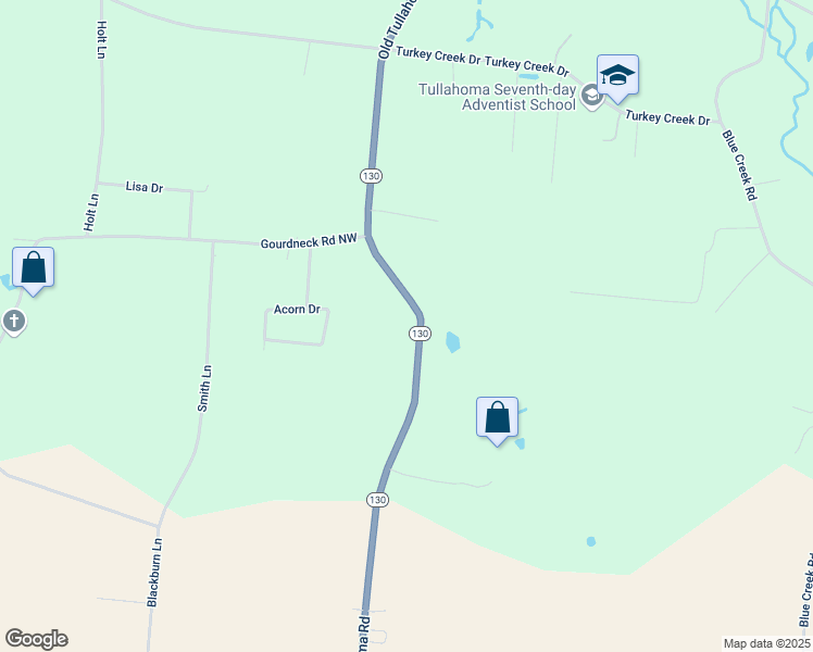 map of restaurants, bars, coffee shops, grocery stores, and more near 12209 Old Tullahoma Road in Tullahoma