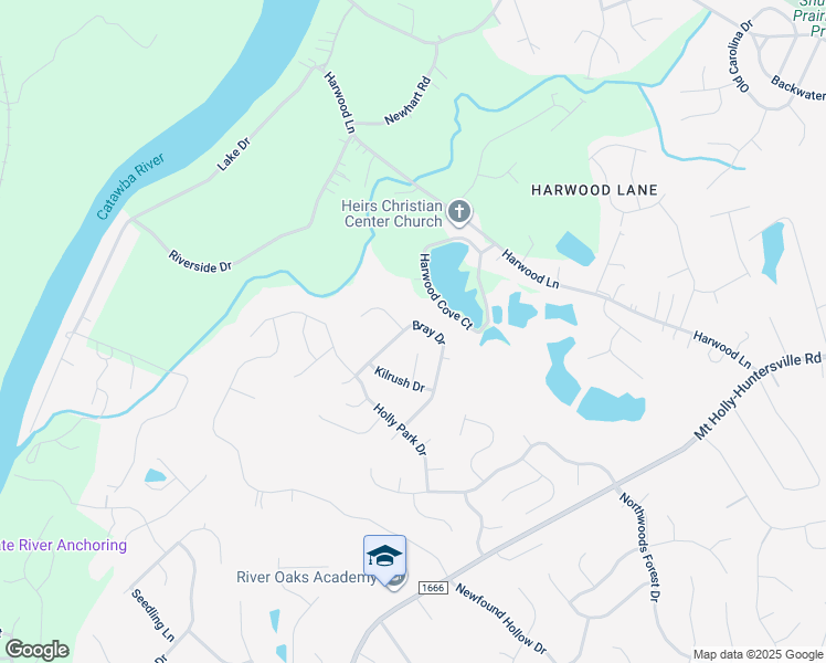 map of restaurants, bars, coffee shops, grocery stores, and more near 1633 Bray Drive in Charlotte