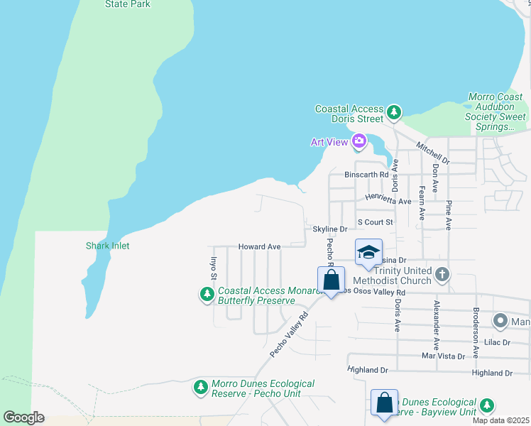 map of restaurants, bars, coffee shops, grocery stores, and more near 1996 Nevada Court in Baywood-Los Osos