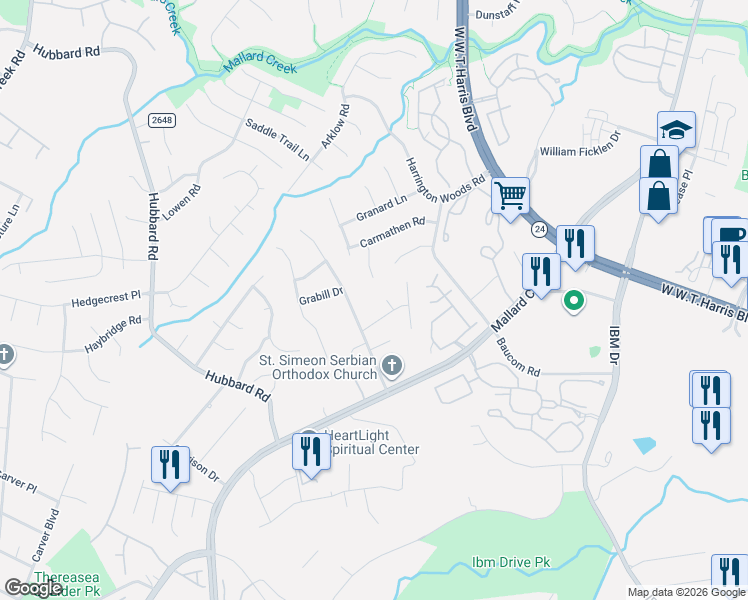 map of restaurants, bars, coffee shops, grocery stores, and more near in Charlotte