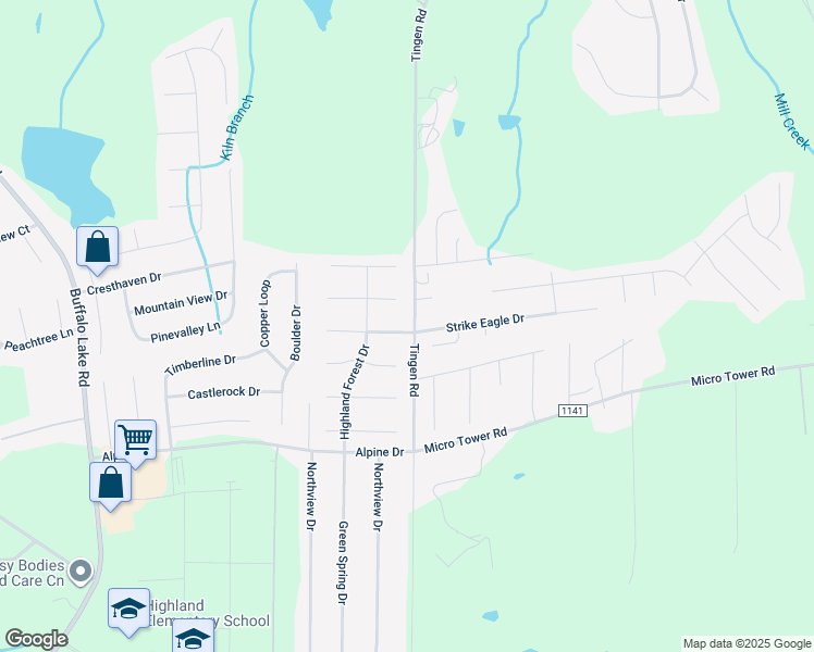 map of restaurants, bars, coffee shops, grocery stores, and more near 16 Lansing Court East in Sanford