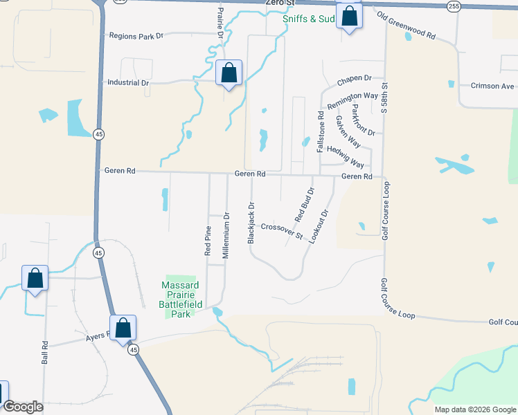 map of restaurants, bars, coffee shops, grocery stores, and more near 5107 Crossover Street in Fort Smith