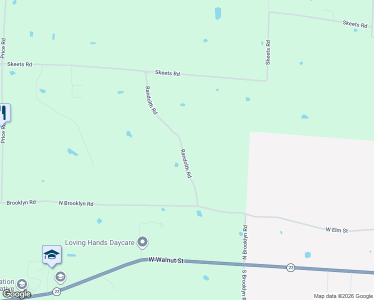 map of restaurants, bars, coffee shops, grocery stores, and more near 286 Randolth Road in Ratcliff