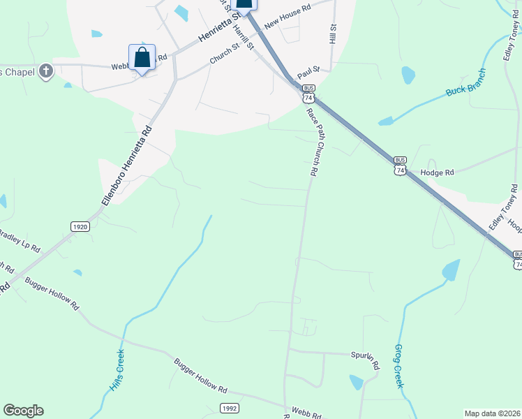 map of restaurants, bars, coffee shops, grocery stores, and more near 173 Golden Oaks Lane in Ellenboro