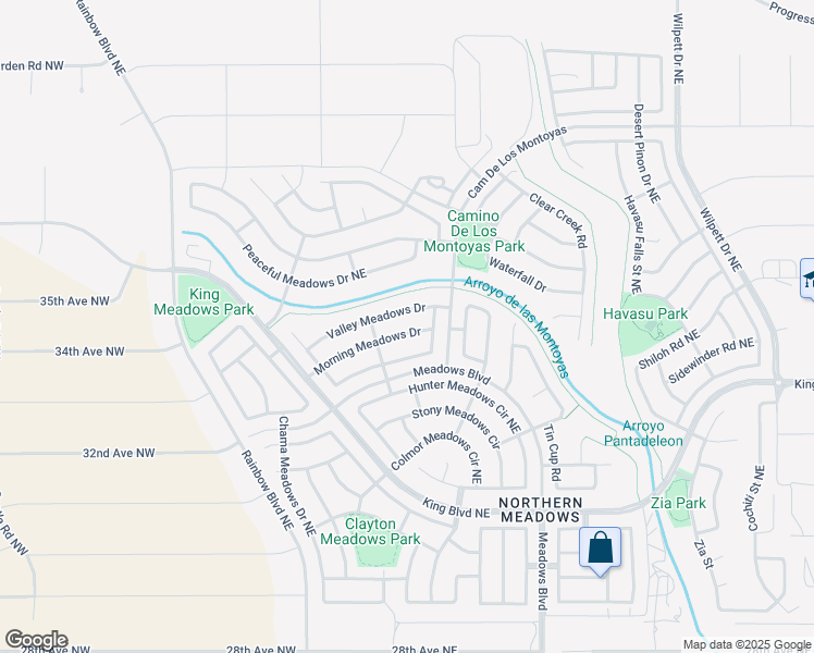 map of restaurants, bars, coffee shops, grocery stores, and more near 729 Morning Meadows Drive in Rio Rancho