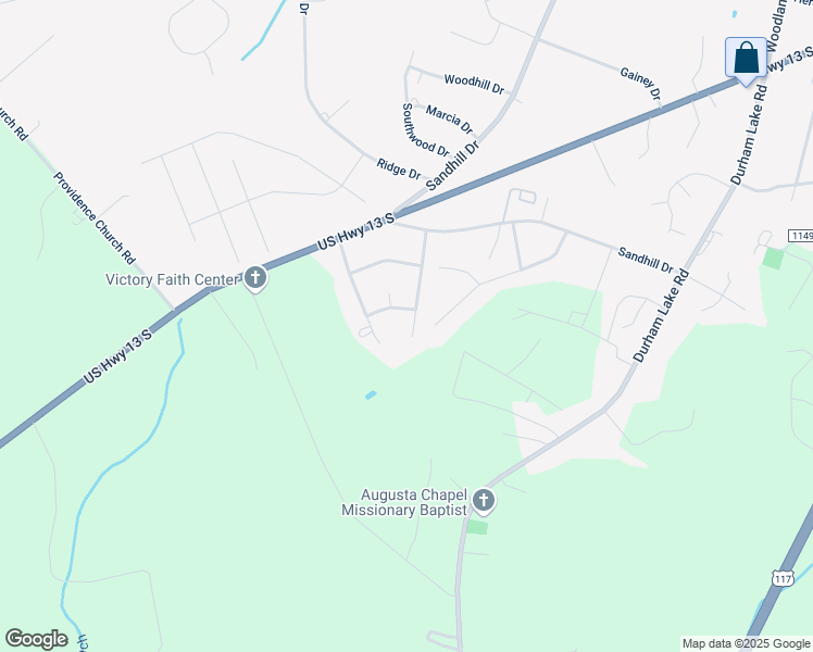 map of restaurants, bars, coffee shops, grocery stores, and more near 204-298 Pastora Rd in Goldsboro