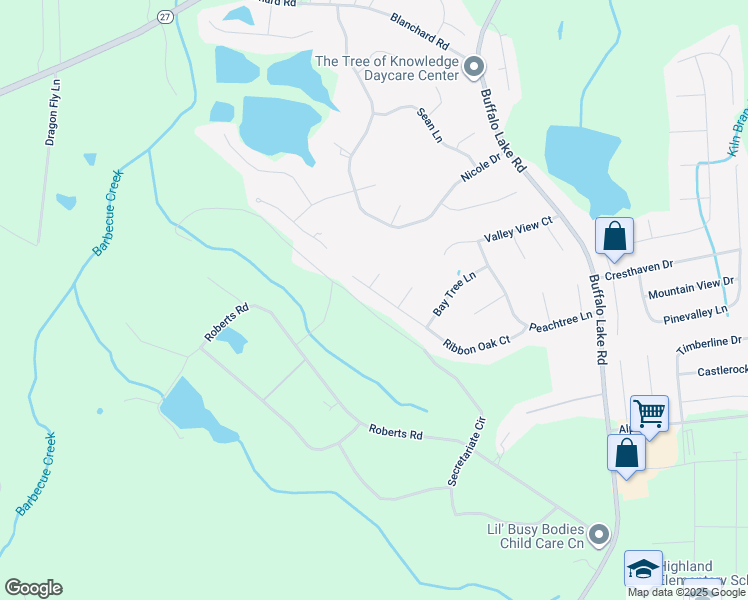 map of restaurants, bars, coffee shops, grocery stores, and more near 429 Ribbon Oak Court in Sanford