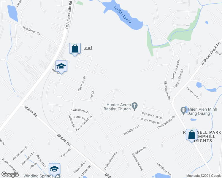 map of restaurants, bars, coffee shops, grocery stores, and more near 4541 Brandie Glen Road in Charlotte