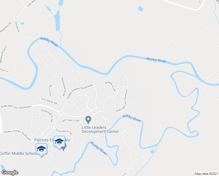 map of restaurants, bars, coffee shops, grocery stores, and more near 7457 Boulaide Street Southwest in Concord