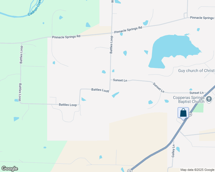 map of restaurants, bars, coffee shops, grocery stores, and more near 40 Battles Loop in Greenbrier