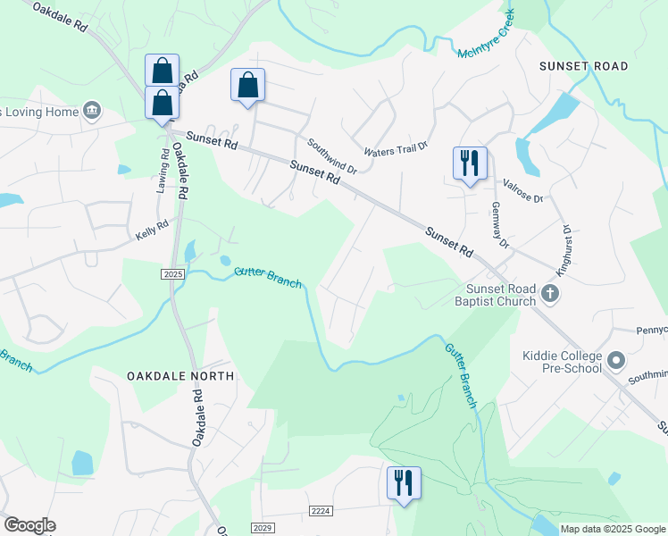 map of restaurants, bars, coffee shops, grocery stores, and more near 3523 Joel Turner Drive in Charlotte