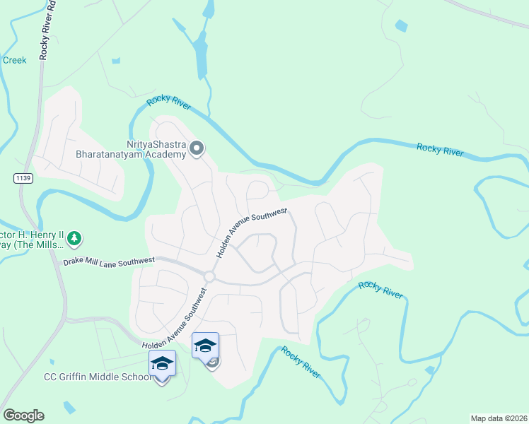 map of restaurants, bars, coffee shops, grocery stores, and more near 2157 Holden Avenue Southwest in Concord