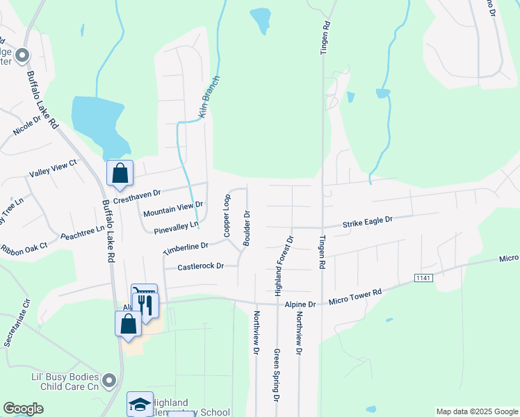 map of restaurants, bars, coffee shops, grocery stores, and more near 91 Essex Court West in Sanford