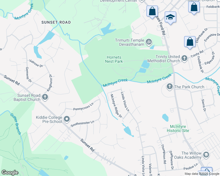 map of restaurants, bars, coffee shops, grocery stores, and more near 3640 Trull Street in Charlotte