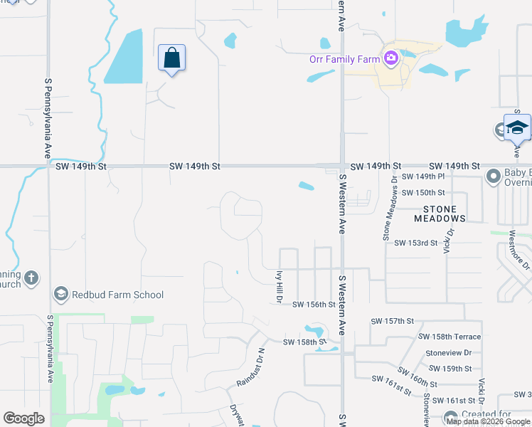 map of restaurants, bars, coffee shops, grocery stores, and more near 15116 Nightshade Drive in Oklahoma City