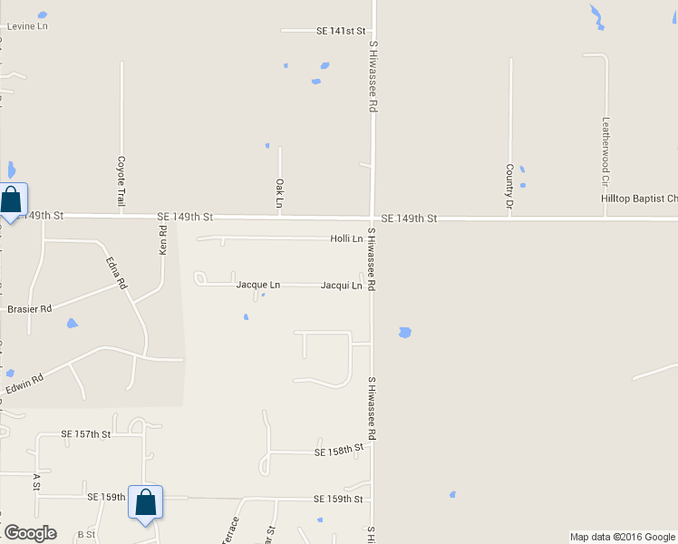 map of restaurants, bars, coffee shops, grocery stores, and more near 12925 Jacqui Lane in Oklahoma City