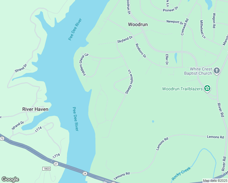 map of restaurants, bars, coffee shops, grocery stores, and more near 190 Bent Bow Lane in Mount Gilead