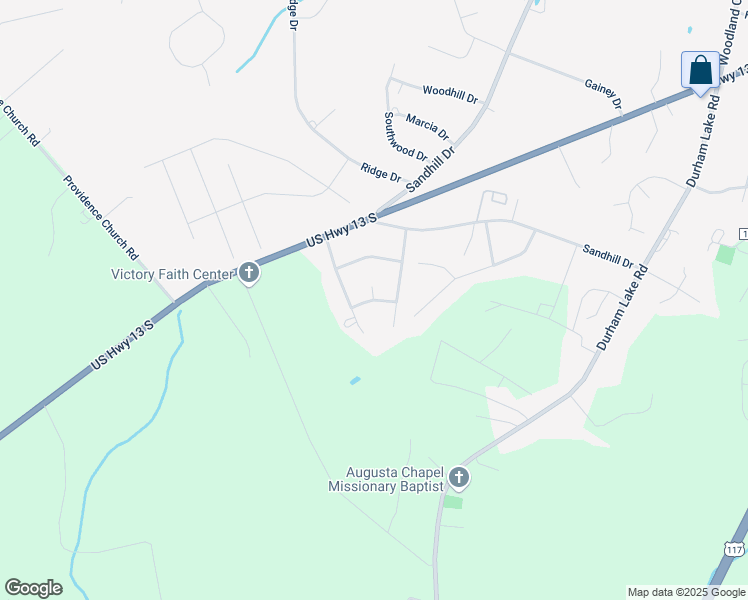 map of restaurants, bars, coffee shops, grocery stores, and more near 204 Pastora Road in Goldsboro