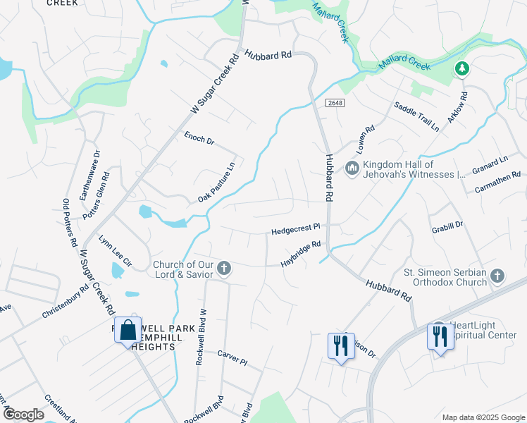 map of restaurants, bars, coffee shops, grocery stores, and more near 3433 Betterton Lane in Charlotte