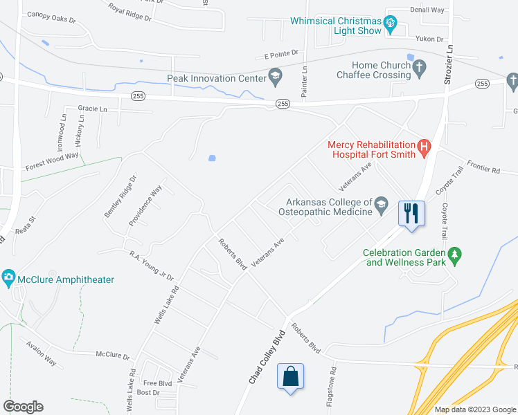 map of restaurants, bars, coffee shops, grocery stores, and more near 9706 HAVEN BLVD in Barling