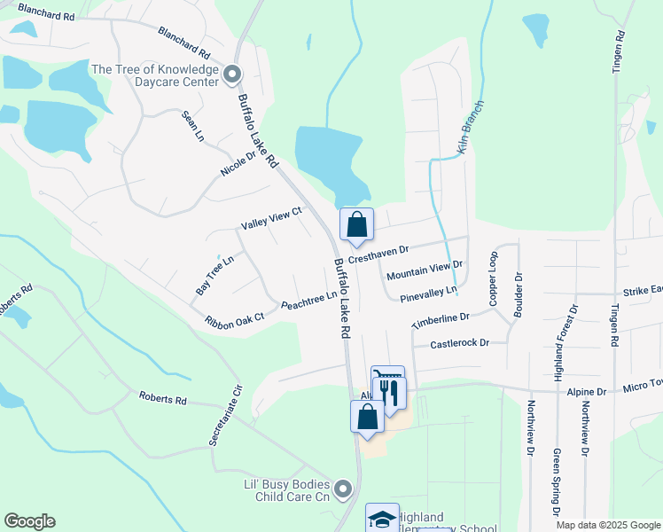 map of restaurants, bars, coffee shops, grocery stores, and more near 72 Peach Blossom Circle in Sanford
