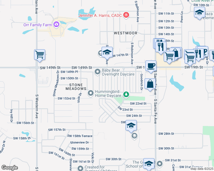 map of restaurants, bars, coffee shops, grocery stores, and more near 2128 Westmore Drive in Oklahoma City