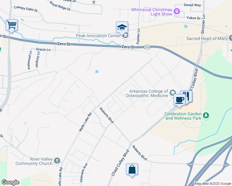 map of restaurants, bars, coffee shops, grocery stores, and more near 9714 HAVEN BLVD in Barling