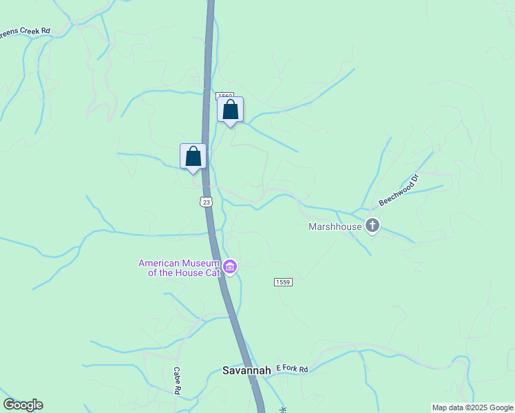 map of restaurants, bars, coffee shops, grocery stores, and more near 152 Calvary Church Road in Sylva