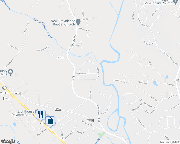 map of restaurants, bars, coffee shops, grocery stores, and more near 113 Deertrack Drive in Mount Holly