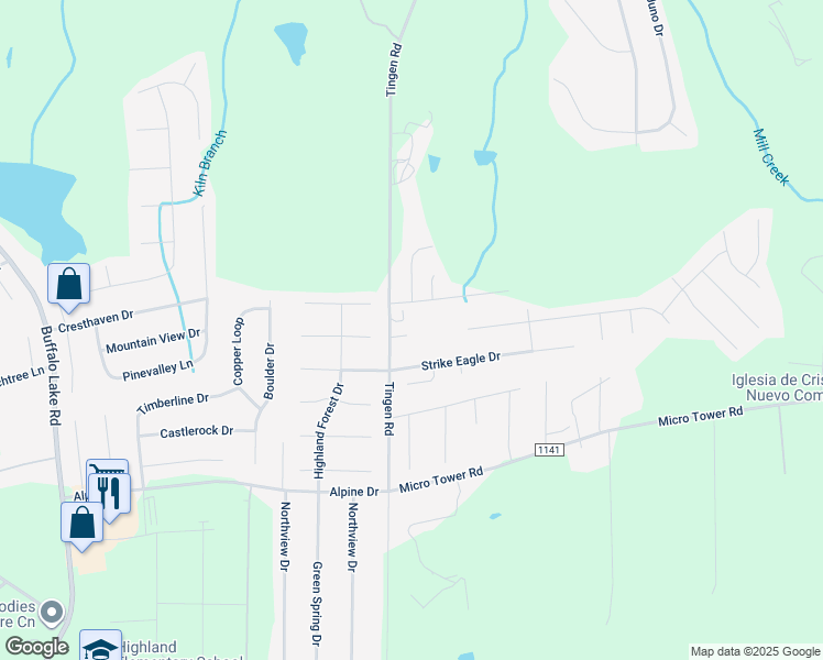 map of restaurants, bars, coffee shops, grocery stores, and more near 1205 Tingen Road in Broadway