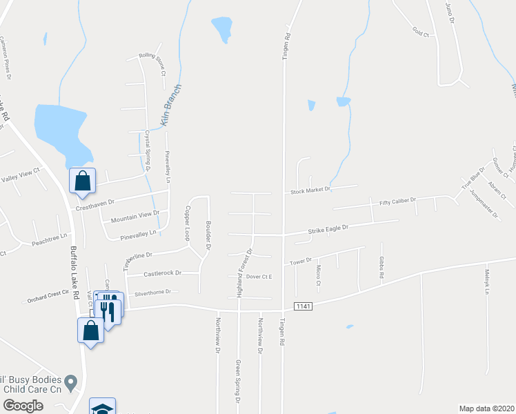 map of restaurants, bars, coffee shops, grocery stores, and more near 336 Highland Forest Drive in Sanford