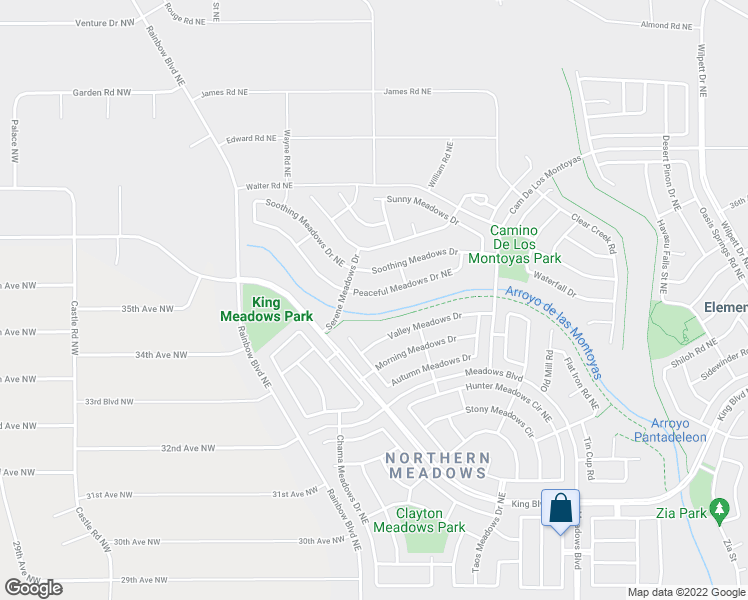 map of restaurants, bars, coffee shops, grocery stores, and more near 528 Peaceful Meadows Drive in Rio Rancho