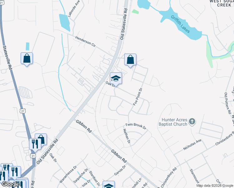 map of restaurants, bars, coffee shops, grocery stores, and more near in Charlotte