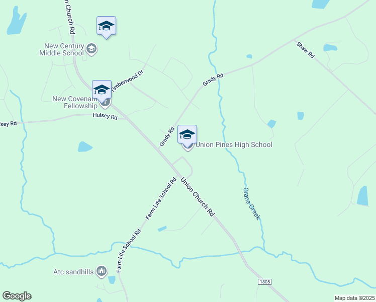 map of restaurants, bars, coffee shops, grocery stores, and more near 1981 Union Church Road in Cameron