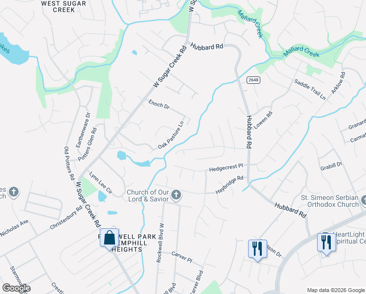 map of restaurants, bars, coffee shops, grocery stores, and more near 3510 Lusby Court in Charlotte