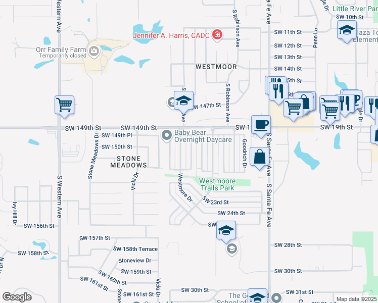 map of restaurants, bars, coffee shops, grocery stores, and more near 2119 Parkview Drive in Oklahoma City