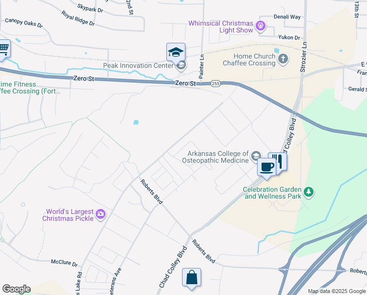 map of restaurants, bars, coffee shops, grocery stores, and more near 9815 Mylea Circle in Barling