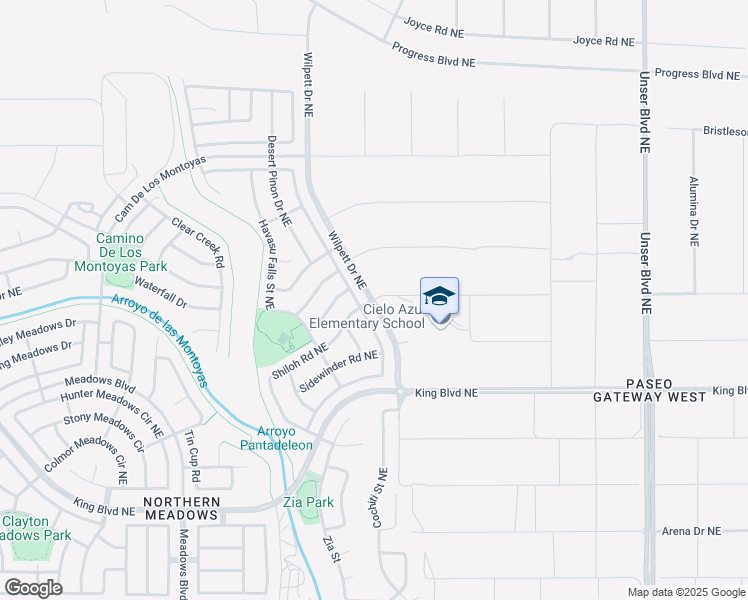 map of restaurants, bars, coffee shops, grocery stores, and more near 34th Avenue Northeast in Rio Rancho