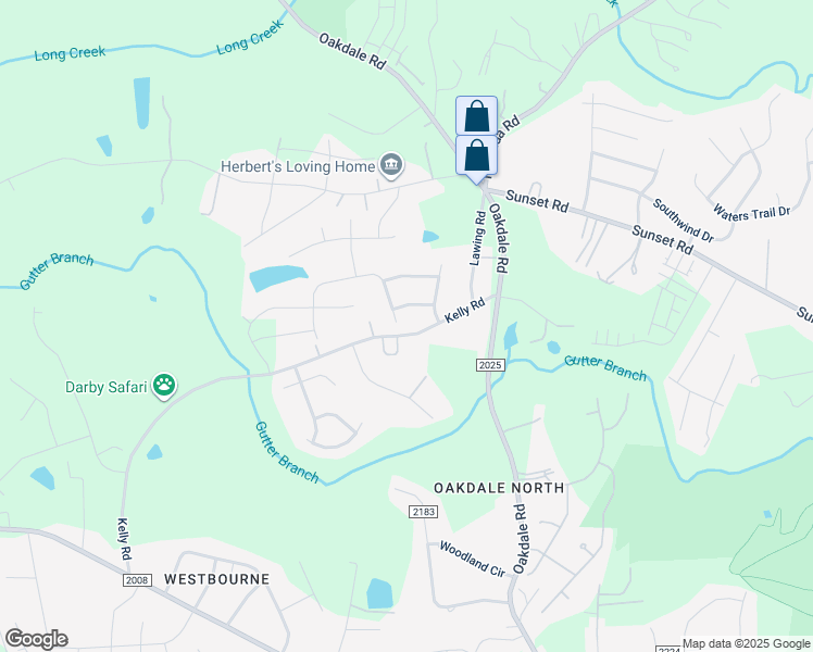 map of restaurants, bars, coffee shops, grocery stores, and more near 3505 Goldeneye Drive in Charlotte