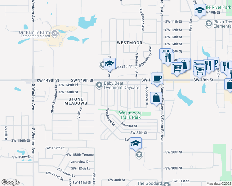 map of restaurants, bars, coffee shops, grocery stores, and more near 2114 Parkview Drive in Oklahoma City