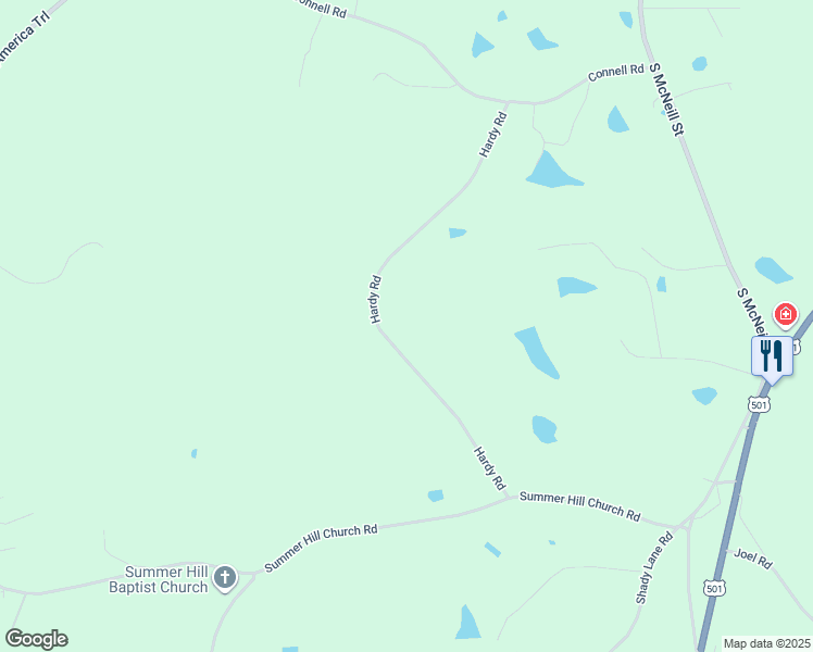 map of restaurants, bars, coffee shops, grocery stores, and more near 445 Hardy Road in Carthage