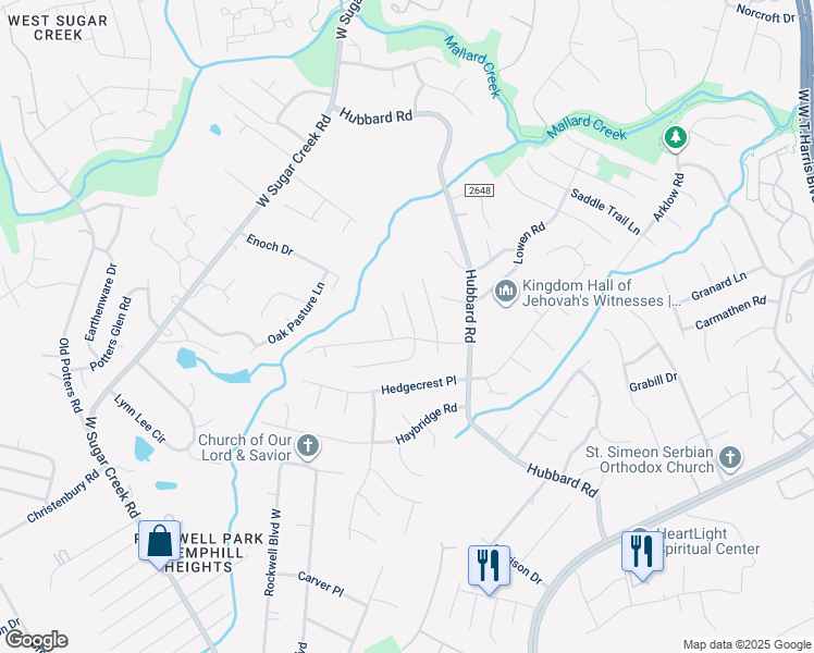 map of restaurants, bars, coffee shops, grocery stores, and more near 3617 Betterton Lane in Charlotte