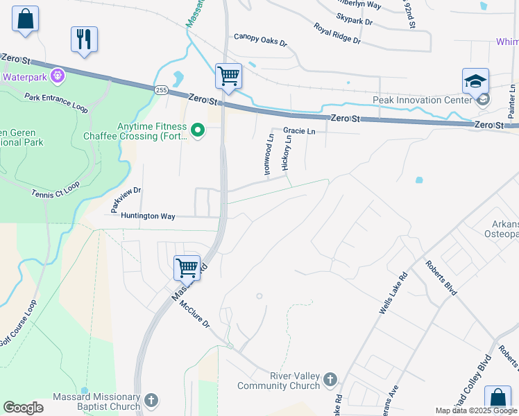 map of restaurants, bars, coffee shops, grocery stores, and more near 8517 Reata Street in Fort Smith
