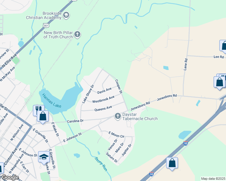 map of restaurants, bars, coffee shops, grocery stores, and more near 806 Davis Ave in Dunn