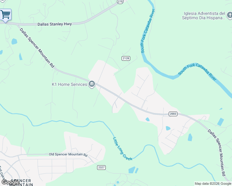map of restaurants, bars, coffee shops, grocery stores, and more near 648 Dallas Spencer Mountain Road in Dallas