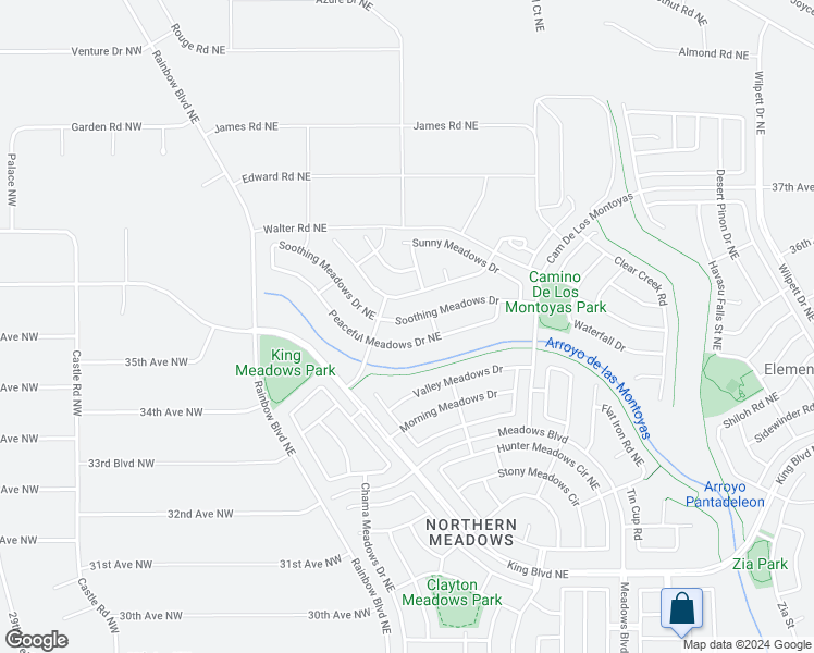 map of restaurants, bars, coffee shops, grocery stores, and more near 524 Soothing Meadows Drive Northeast in Rio Rancho