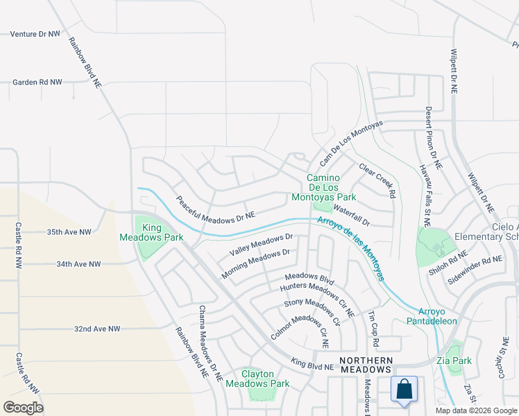 map of restaurants, bars, coffee shops, grocery stores, and more near 617 Peaceful Meadows Drive Northeast in Rio Rancho